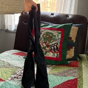 #150 Nine West Elegant Black  real leather Suede over knee boot  W sz9M NWT